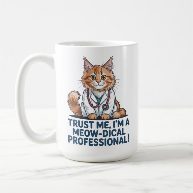 Mug Illustration de chat drôle et mignonne avec un jeu (Gauche)