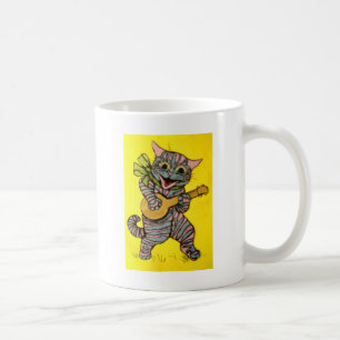 Mug Illustration de chat d'ukulélé de Louis Wain