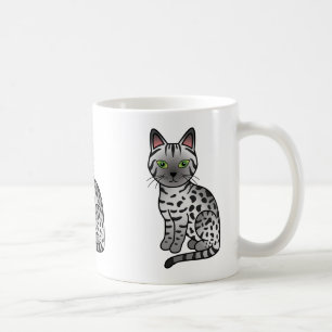 Mug Illustration de chat Egyptian Mau argenté