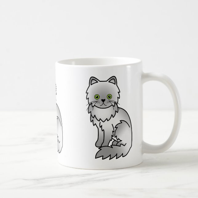 Mug Illustration de chat persan de couleur chinchilla  (Droite)