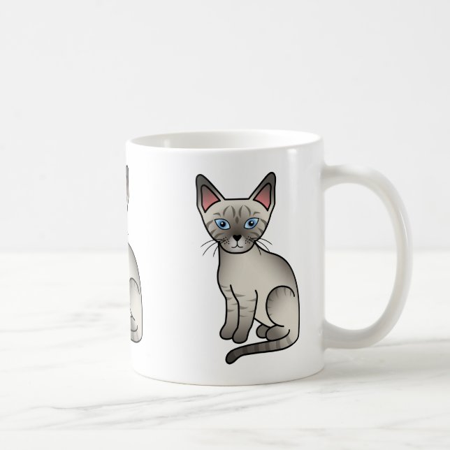 Mug Illustration de chat siamois Lynx Point de style c (Droite)