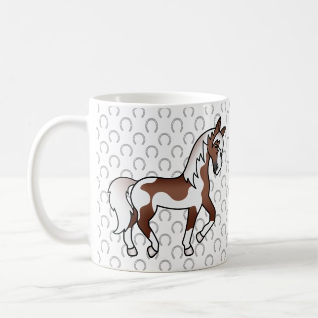 Mug Illustration de cheval trottant de dessin animé Pi (Gauche)