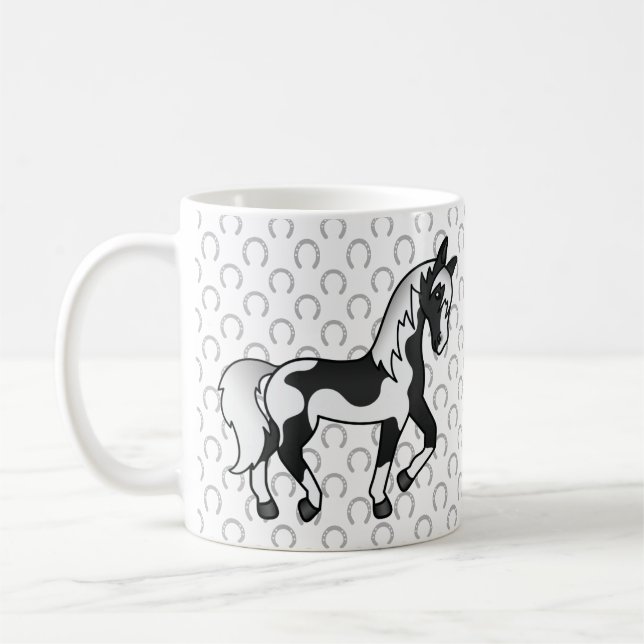 Mug Illustration de cheval trottant de dessin animé Pi (Gauche)