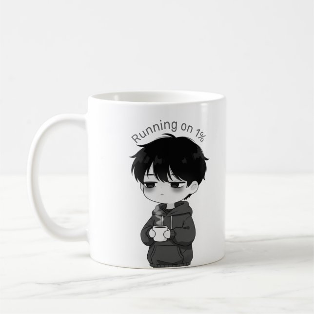 Mug Illustration de Chibi Café Relatable à 1 Pour Cent (Gauche)