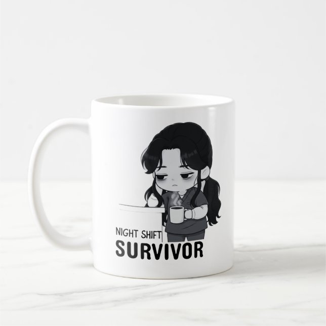 Mug Illustration de chibi infirmière identifiable surv (Gauche)