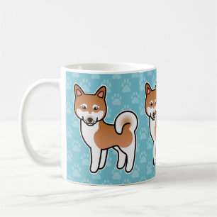Mug Illustration de chien Alaskan Klee Kai rouge et bl