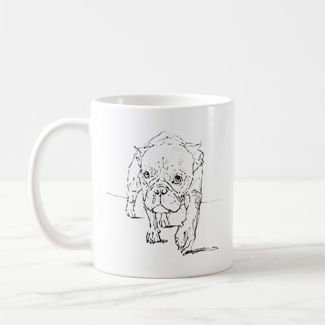 Mug illustration de chien Bouledogue français mign (Gauche)