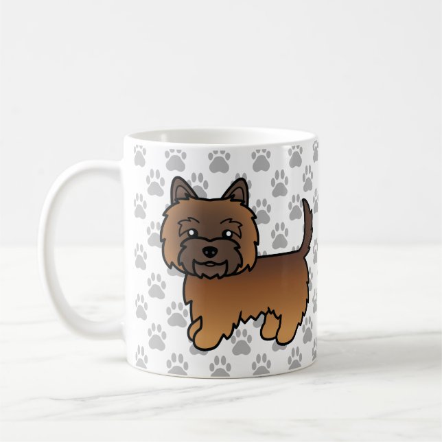 Mug Illustration de chien Cairn Terrier Bringé Rouge & (Gauche)
