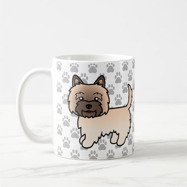 Mug Illustration de chien Cairn Terrier roux & emprein (Gauche)