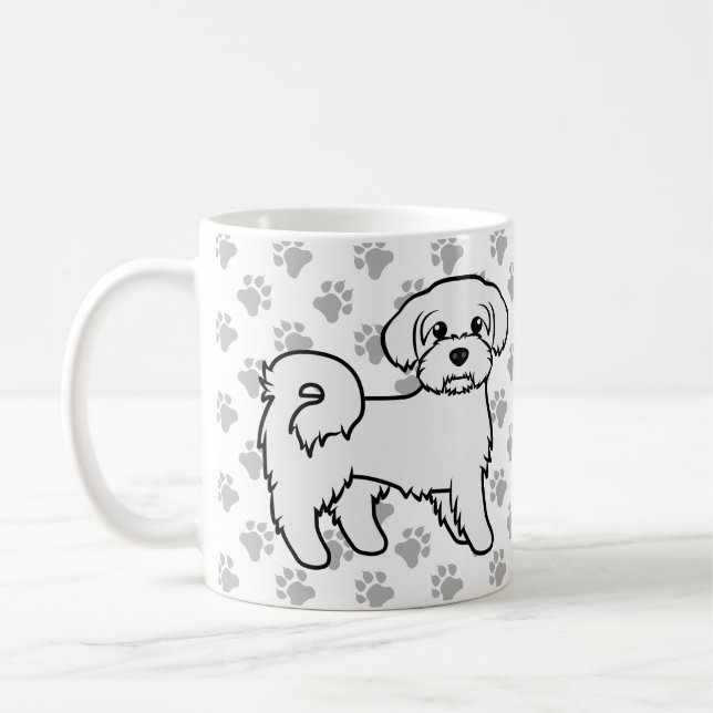 Mug Illustration de chien de dessin animé mignon malta (Gauche)