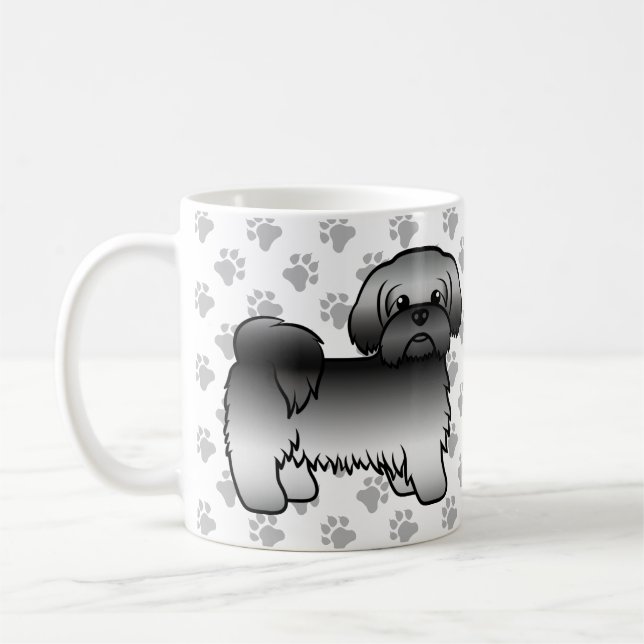 Mug Illustration de chien de dessin animé mignon Shih  (Gauche)