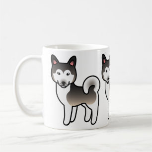 Mug Illustration de chien Malamute d'Alaska gris loup