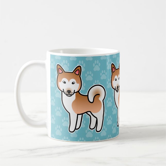 Mug Illustration de chien Malamute d'Alaska rouge et b (Gauche)