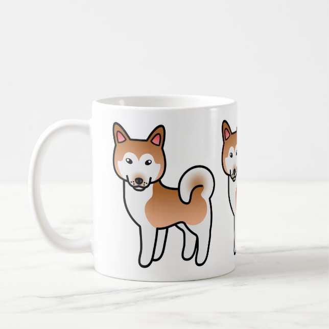 Mug Illustration de chien Malamute d'Alaska rouge et b (Gauche)