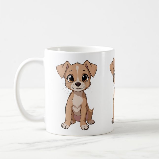 Mug Illustration de chien mignon Anime avec de grands  (Gauche)
