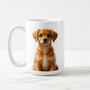 Mug Illustration de chiot brun mignon