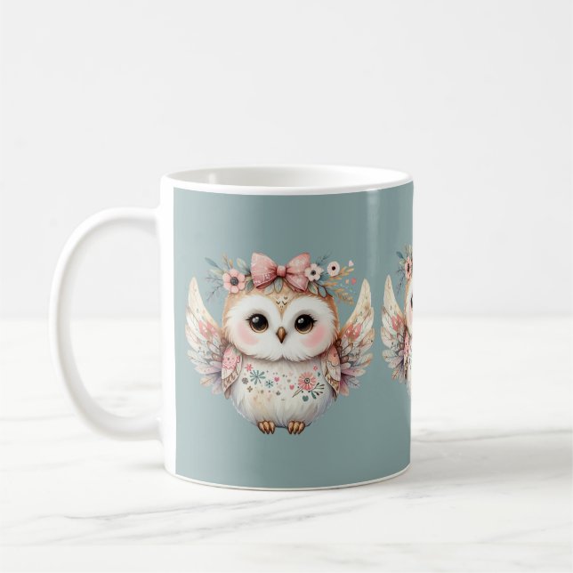 Mug Illustration de chouette Boho Kawaii (Gauche)