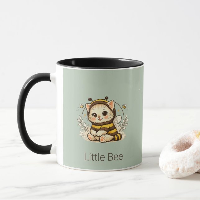 Mug Illustration de costume de kitten capricieux vinta (Avec donut)