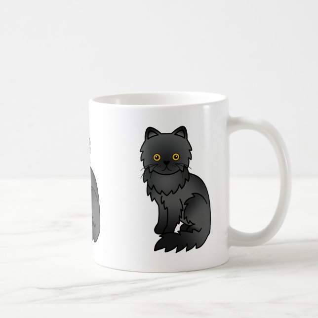 Mug Illustration de dessin animé de chat persan à mant (Droite)