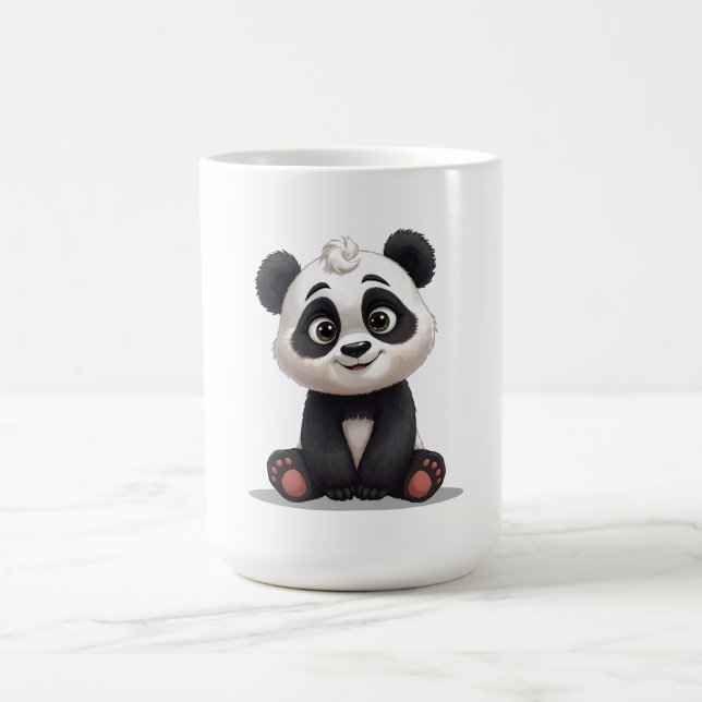 Mug Illustration de dessin animé d'ours panda assis (Centre)