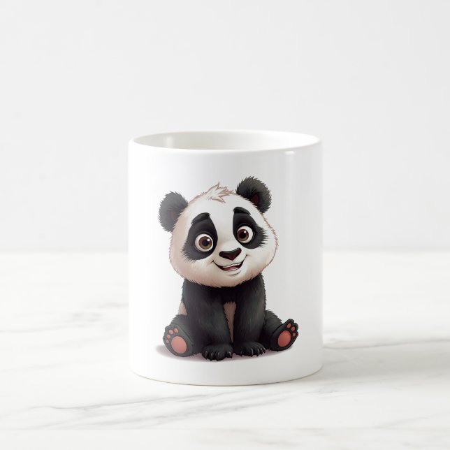 Mug Illustration de dessin animé d'ours panda assis (Centre)
