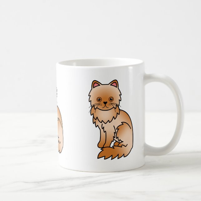Mug Illustration de dessin animé mignon de chat persan (Droite)