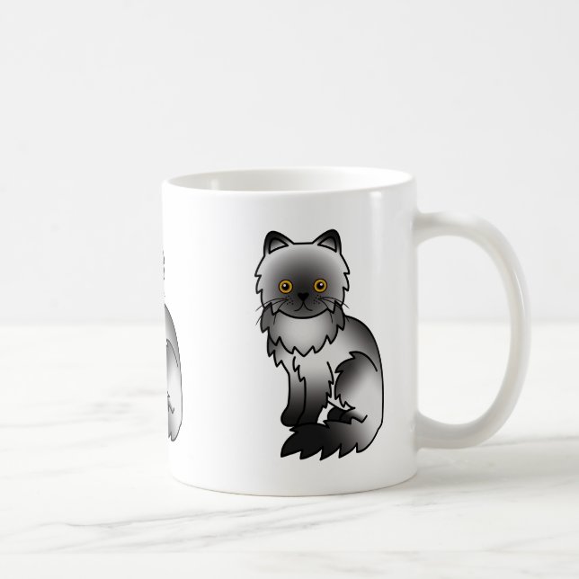 Mug Illustration de dessin animé mignon de chat persan (Droite)