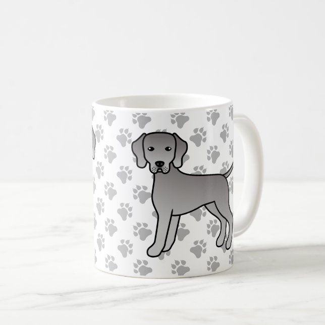 Mug Illustration de dessin animé mignon de chien Weima (Devant droit)