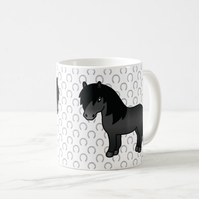 Mug Illustration de dessin animé mignon de poney Shetl (Devant droit)