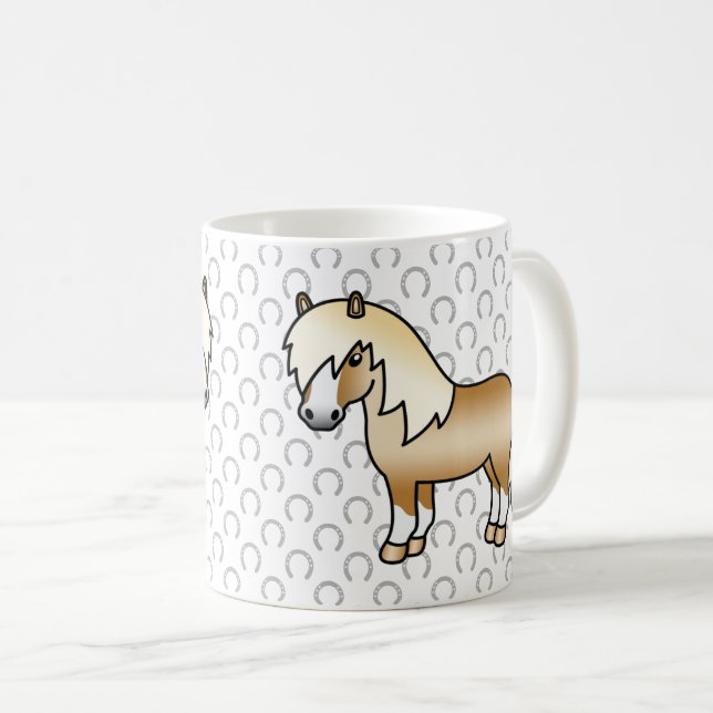 Mug Illustration de dessin animé mignon de poney Shetl (Devant droit)