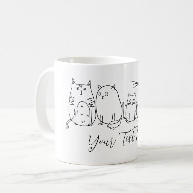 Mug Illustration de dessin artistique de la chat gang  (Devant gauche)
