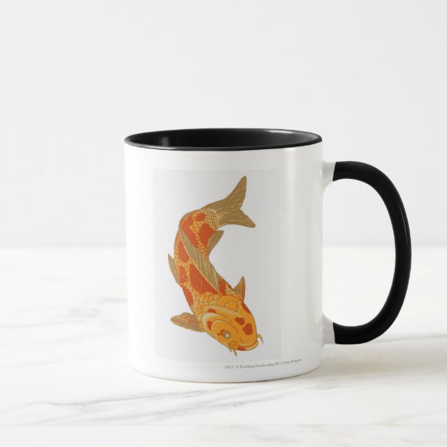 Mug Illustration de Digitals de carpe de Koi (Droite)