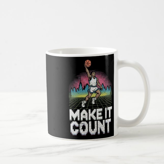 Mug Illustration de dunk squelette de style 80s à fair (Droite)