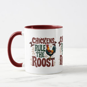 Mug Illustration de ferme rustique "Les poules règnent