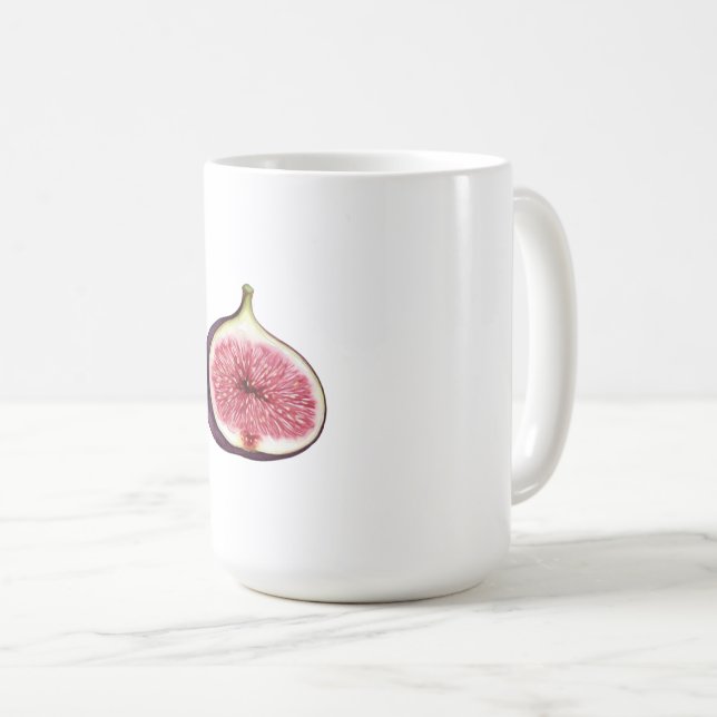 Mug Illustration de figue violette coupée en deux (Devant droit)