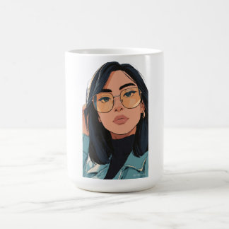 Mug Illustration de fille élégante | Mode tendance