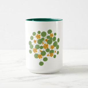 Mug Illustration de fleur de capucine vintage nature