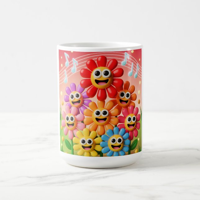 Mug Illustration de fleurs chantant avec des notes de  (Centre)