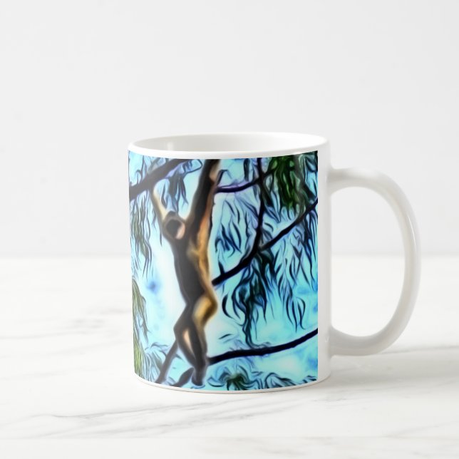 Mug Illustration "de gibbon accrochant" (Droite)