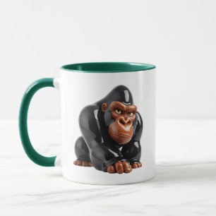 Mug Illustration de gorille mignon