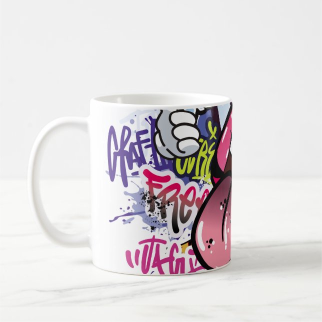 Mug Illustration de graffiti avec lettres de graffitis (Gauche)