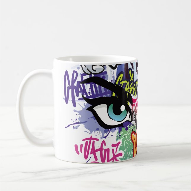 Mug Illustration de graffiti avec lettres de graffitis (Gauche)