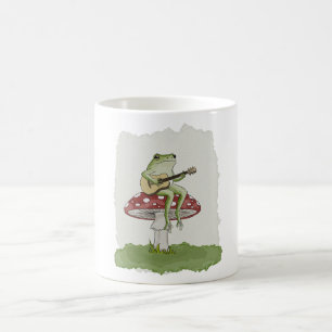 Mug Illustration de grenouille cottagecore jouant de l