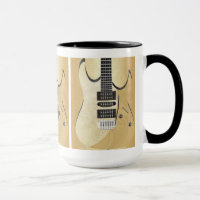 Illustration de guitare en bois clair-Monogramme