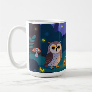 Mug Illustration de Hiboux de la Forêt Nocturne