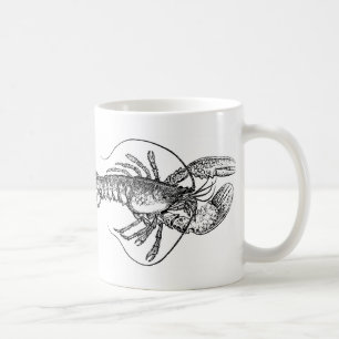 Mug Illustration de homard vintage