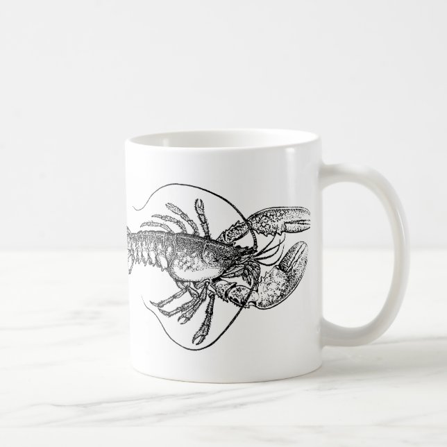 Mug Illustration de homard vintage (Droite)