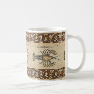 Mug Illustration de homard vintage : damas côtier