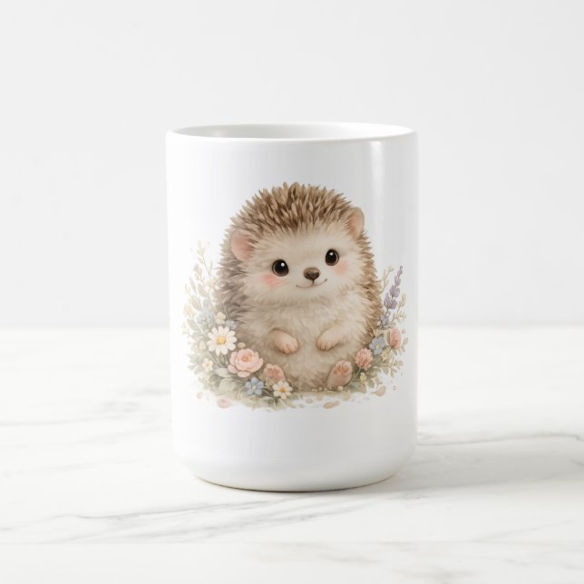 Mug Illustration de jardin au hérisson à l'aquarelle (Centre)