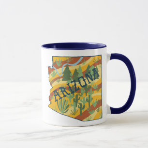 Mug Illustration de la carte d'état de l'Arizona